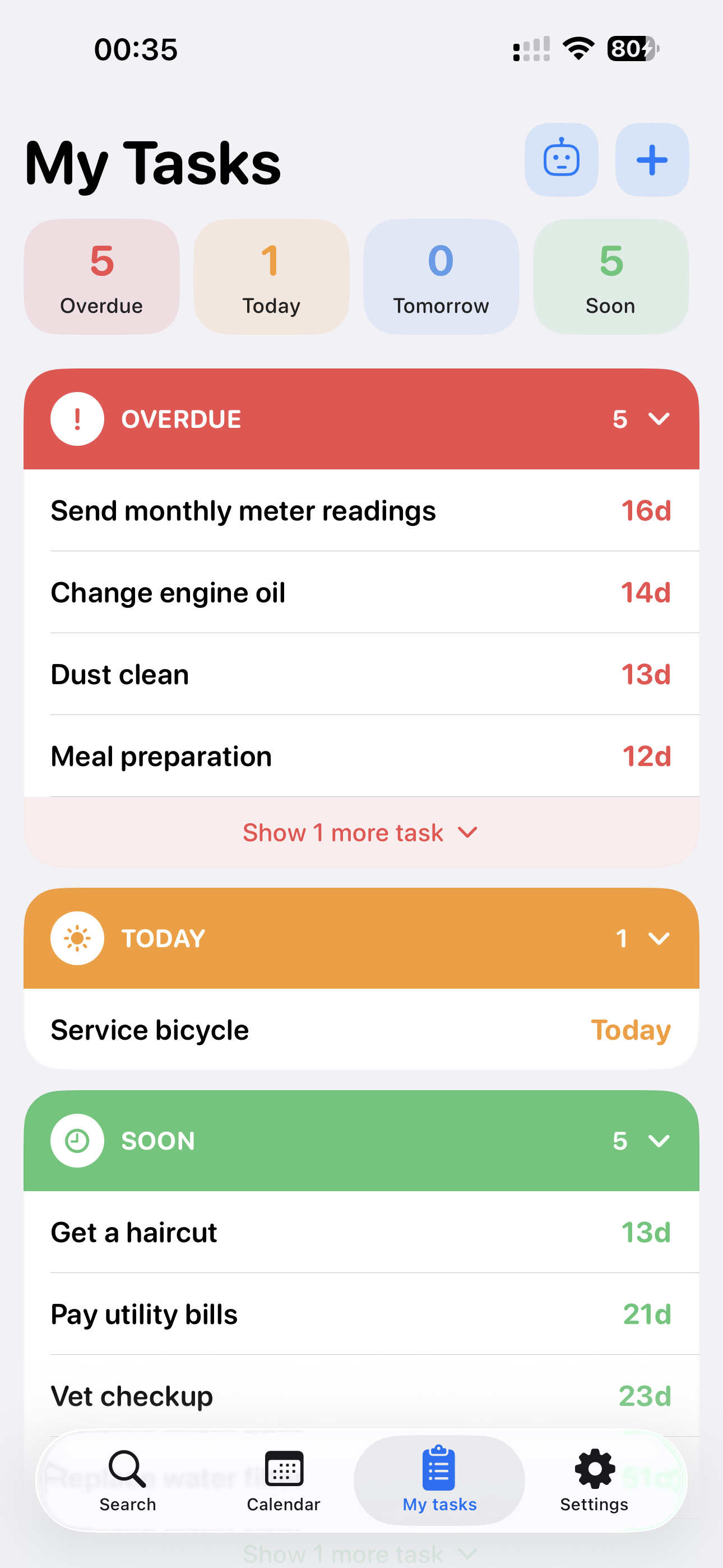 My Tasks