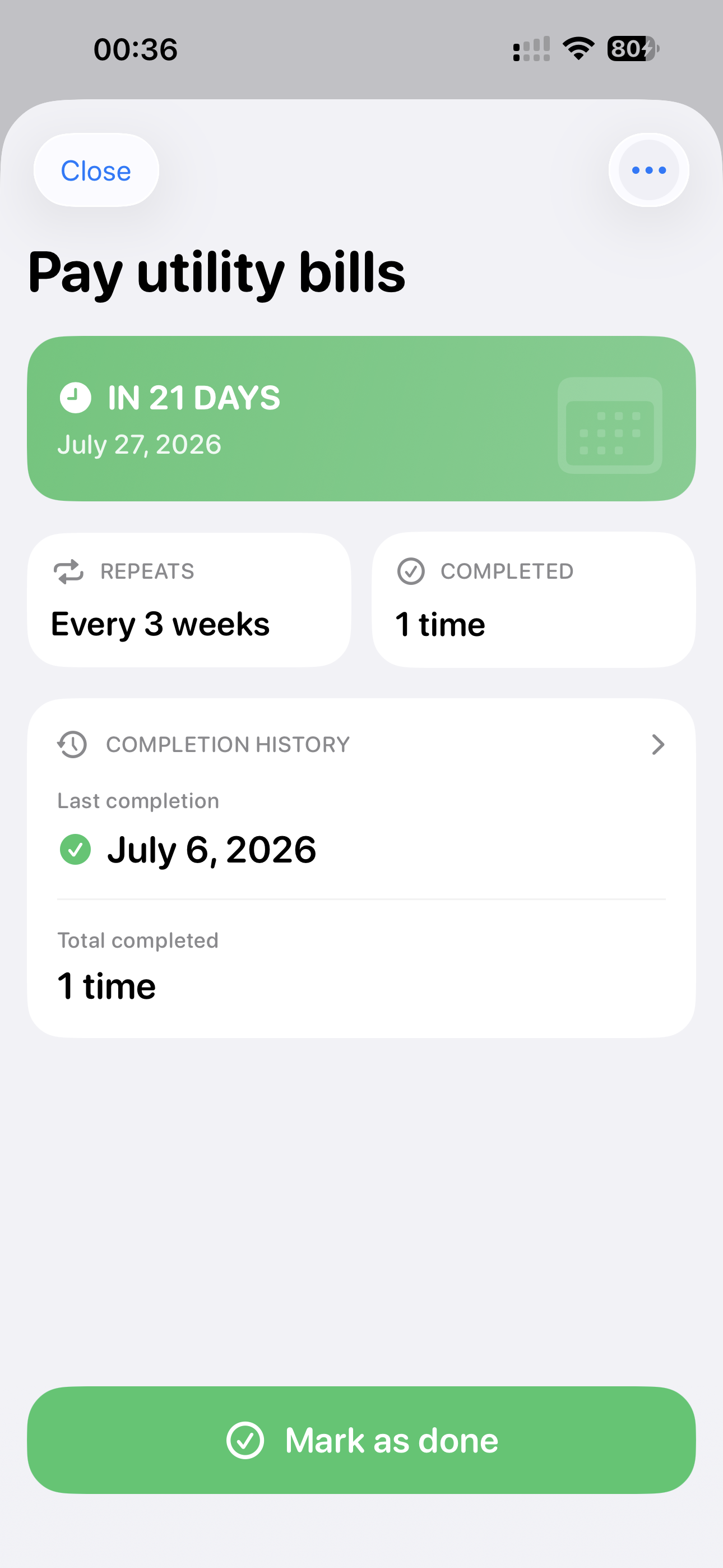Task schedule